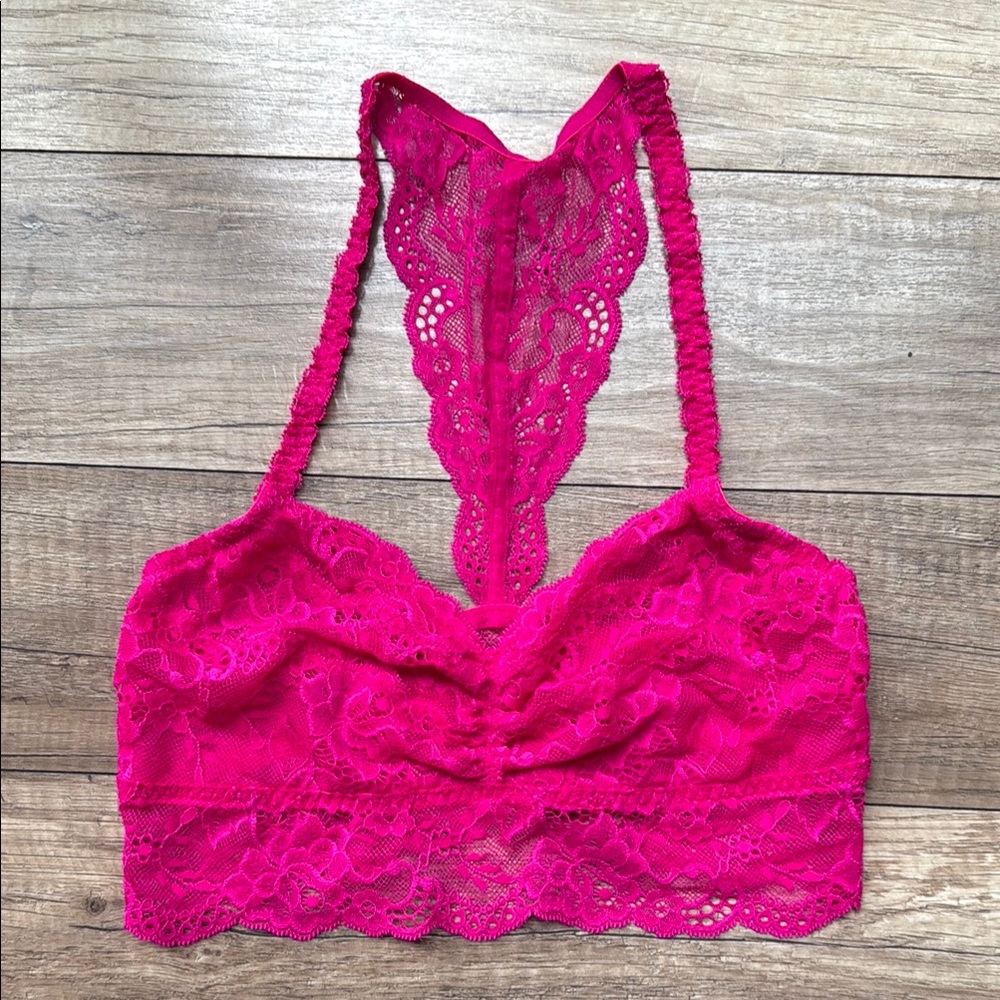 PINK Victoria's Secret Pink Lace Racerback Bra